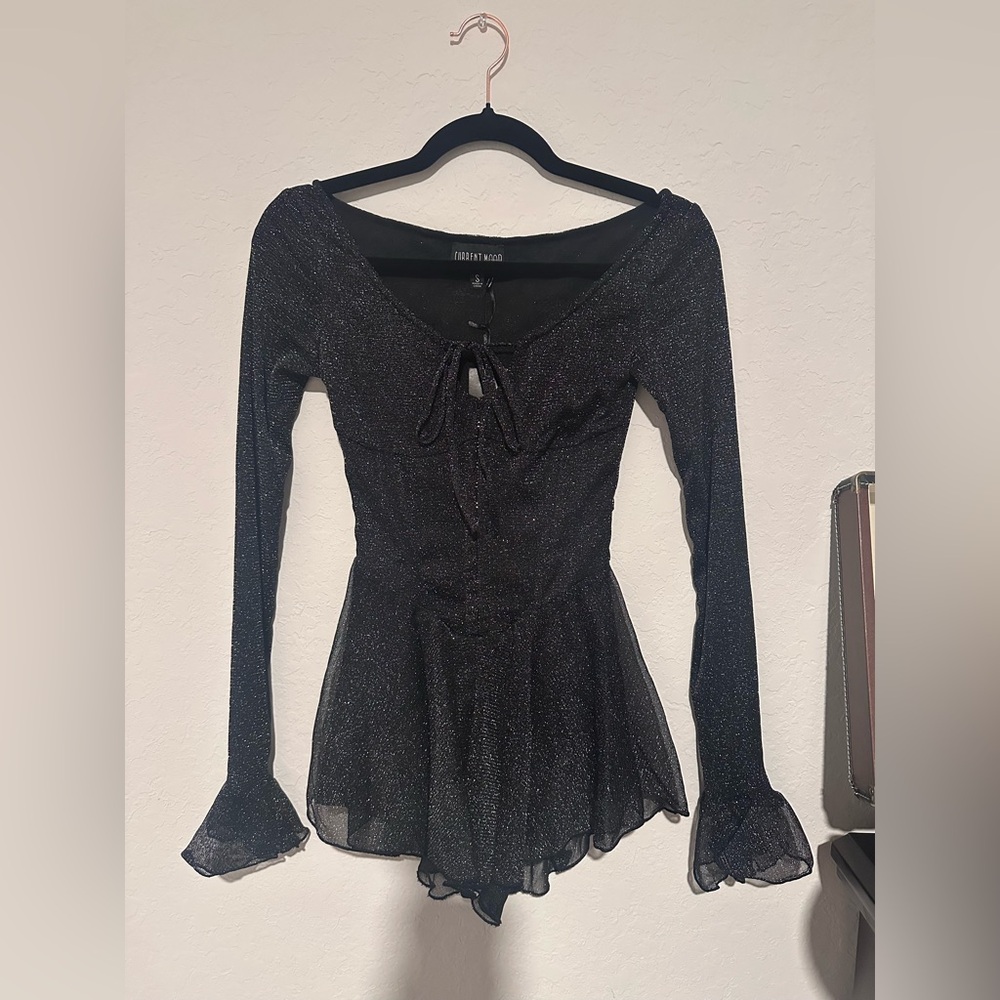 Ball Drop Glitter Romper Playsuit by Current Mood (Dolls Kill)